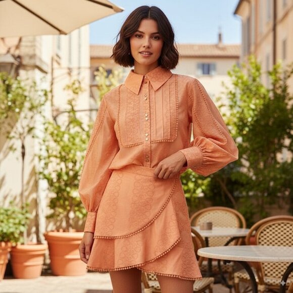 Keepsake the Label Forward Button Down Shirt Top Coral Sands Size Small NWT - Picture 1 of 5